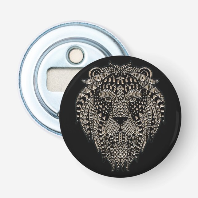 Décapsuleur Tête de lion métallique tribale Cool (Devant)