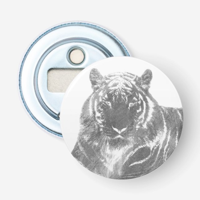 Décapsuleur Tigre noir et blanc (Devant)