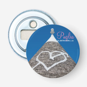 Décapsuleur Toit de maison Trulli avec texte d'amour