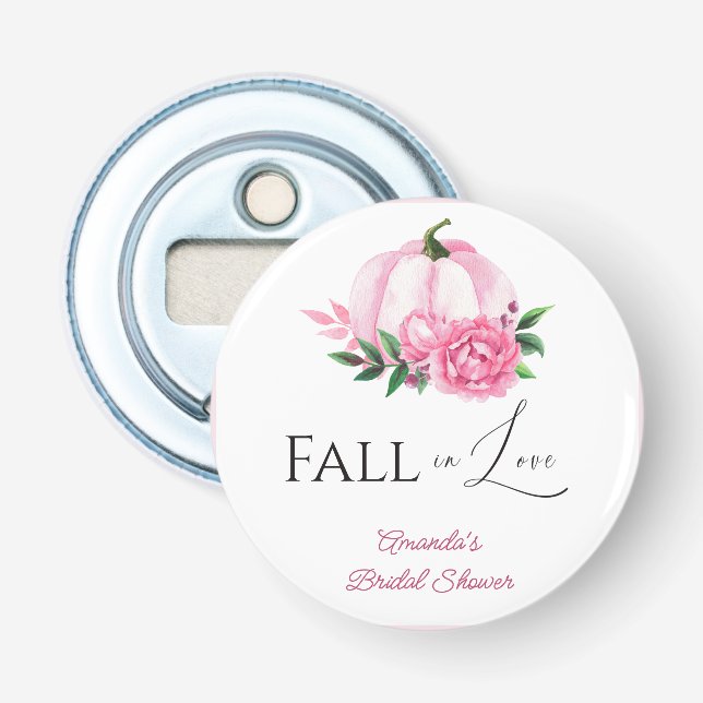 Décapsuleur Tombez Amoureux Rose Pâle Citrouille Mariage Rusti (Devant)