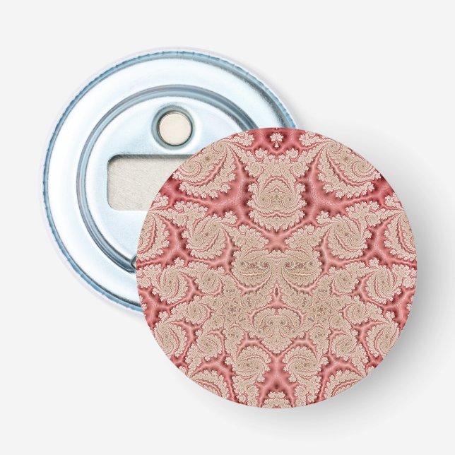 Décapsuleur Tons de corail rose Tan et beige 3D Fractal ~ (Devant)