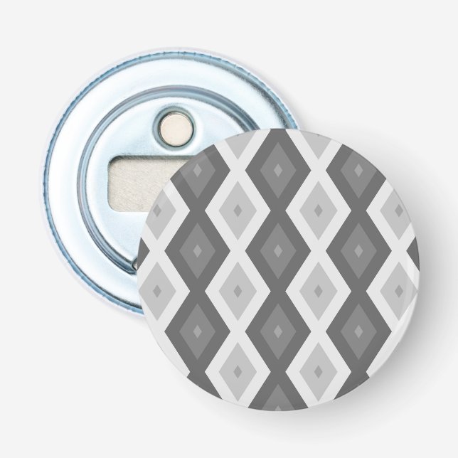 Décapsuleur Tons de motif de diamant gris (Devant)