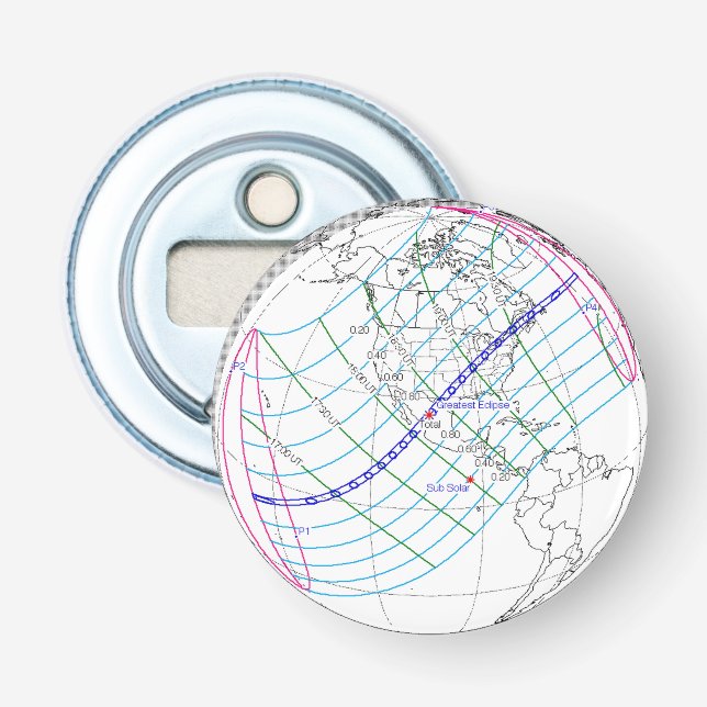 Décapsuleur Total Solaire Eclipse 2024 Global Path (Devant)