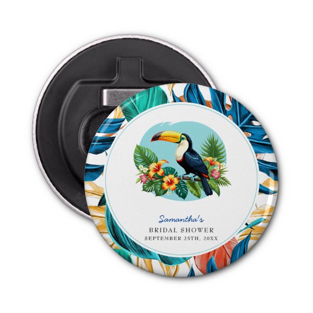 Décapsuleur Toucan Fête de Mariage Été Forêt Tropicale (Devant)