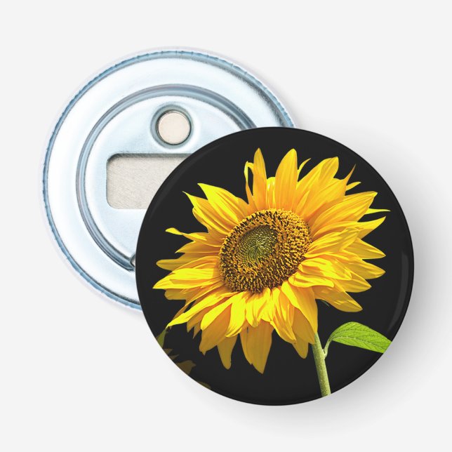 Décapsuleur Tournesol lumineux sur fond noir (Devant)