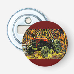 Décapsuleur Tracteur rouge antique Grange rustique