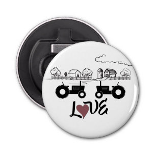 Décapsuleur Tracteur Silhouette Couple dans LOVE Farm