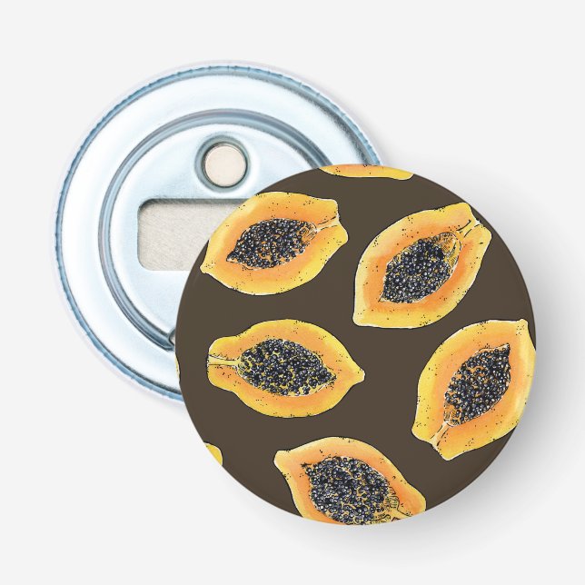 Décapsuleur Tranches de Papaya sur brun foncé (Devant)