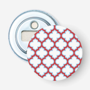 Décapsuleur Trellis blanc et rouge, treillis, Quatrefoil