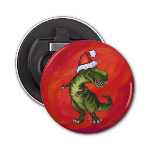 Décapsuleur TRex Dino à Santa Hat sur Red