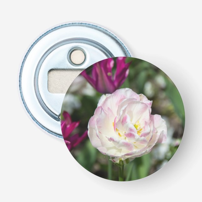 Décapsuleur Tulipes rose vif par jour ensoleillé (Devant)
