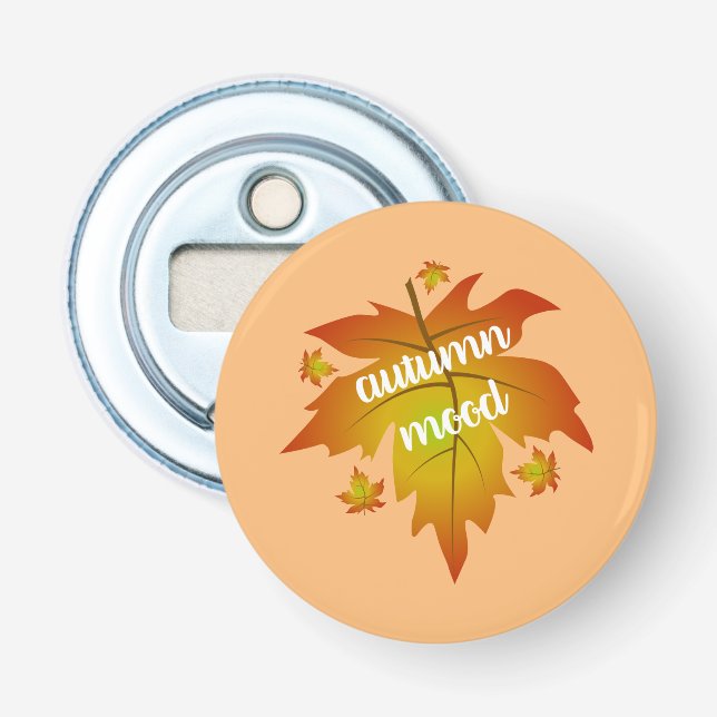 Décapsuleur Typographie de l'humeur d'automne feuille d'érable (Devant)