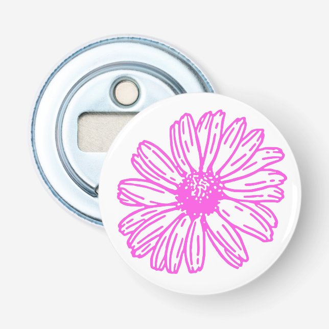 Décapsuleur Ultra Rose Fleur de marguerite Impression, Hippie  (Devant)
