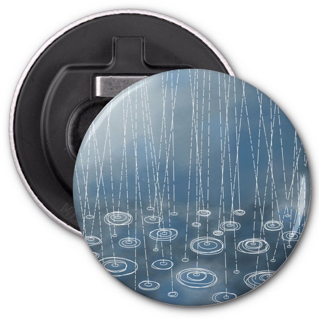 Décapsuleur Un autre jour pluvieux (Rainy weather blue button bottle opener)