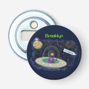 Décapsuleur Un joli poisson heureux dans l'espace dessin animé