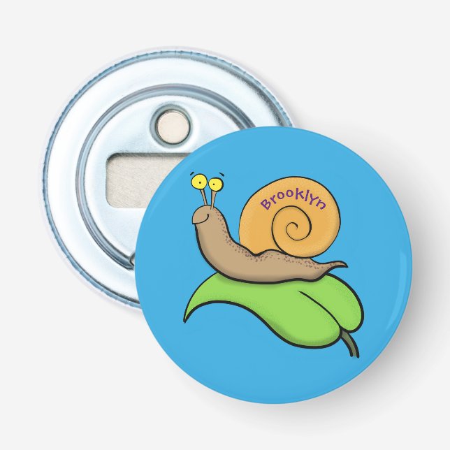 Décapsuleur Un mignon escargot heureux sur une illustration d' (Devant)