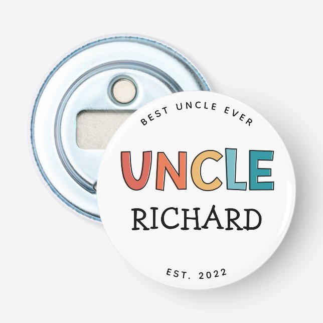 Décapsuleur Uncle personnalisé Retro cadeau meilleur oncle jam (Devant)