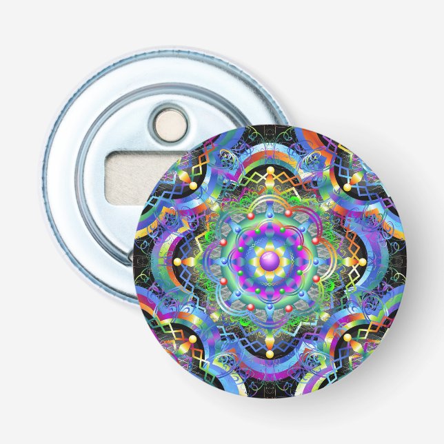 Décapsuleur Univers Mandala Couleurs Psychédéliques (Devant)