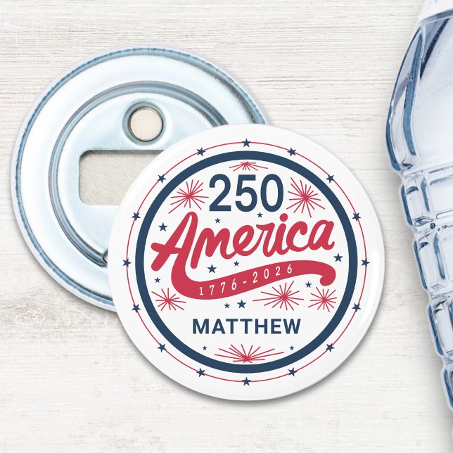 Décapsuleur USA Rouge Blanc et Bleu 250e anniversaire de l'Amé (USA Red White and Blue America's 250th Anniversary Bottle Opener)