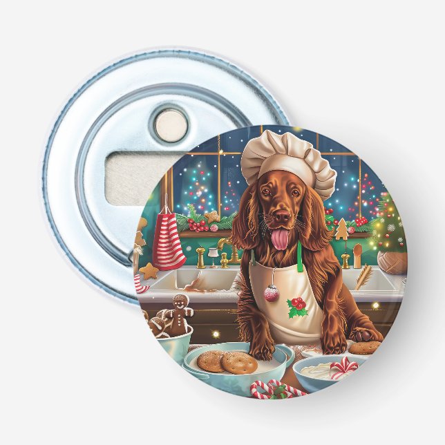 Décapsuleur Vacances de Noël de l'Irish Setter : Pâtisserie fe (Devant)