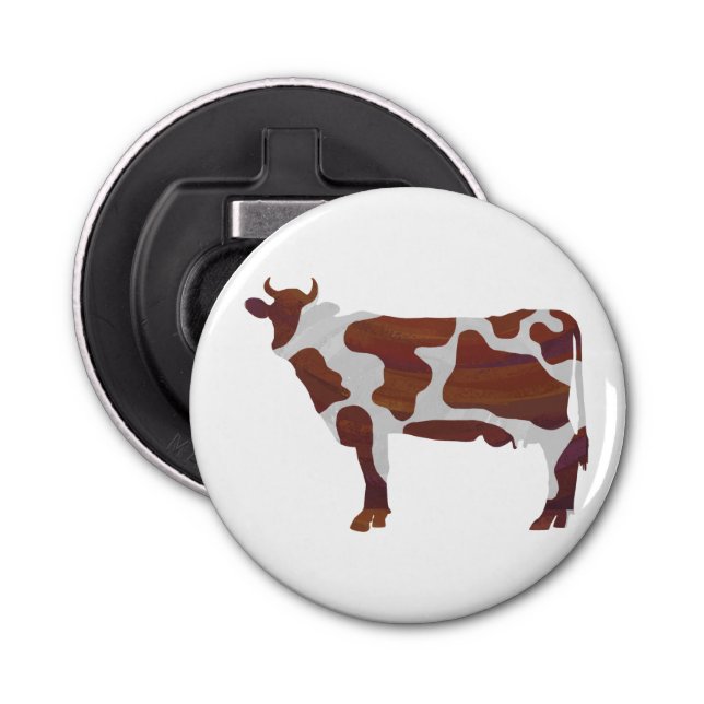 Décapsuleur Vache Brown et blanche Silhouette (Devant)
