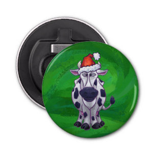 Décapsuleur Vache Noël sur vert