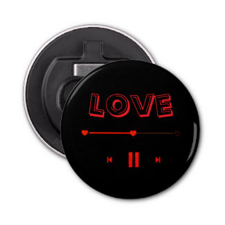 Décapsuleur Valentine's Romantic Badge— Cute Love Pin Button