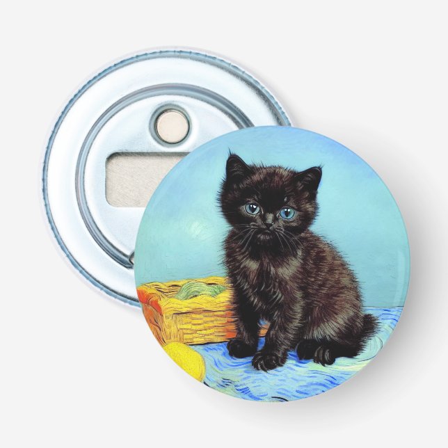 Décapsuleur Van Gogh Black Kitten avec fils (Devant)
