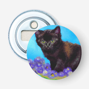 Décapsuleur Van Gogh Chat et fleurs