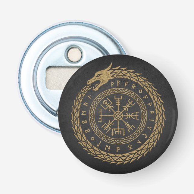 Décapsuleur Vegvisir Dessin de cercle de rune de serpent nordi (Devant)