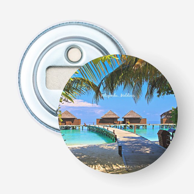 Décapsuleur Veligandu, scène tropicale aux Maldives (Devant)