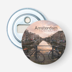 Décapsuleur Vélos au coucher du soleil à Amsterdam