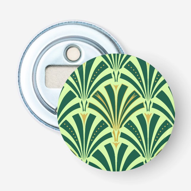 Décapsuleur Ventilateur Art Déco motif - vert pin et menthe (Devant)