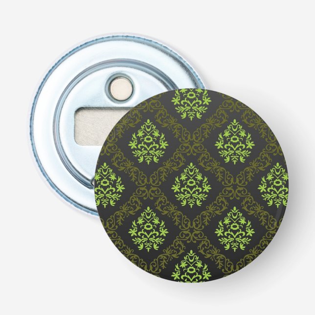 Décapsuleur Vert floral de papier peint (Devant)