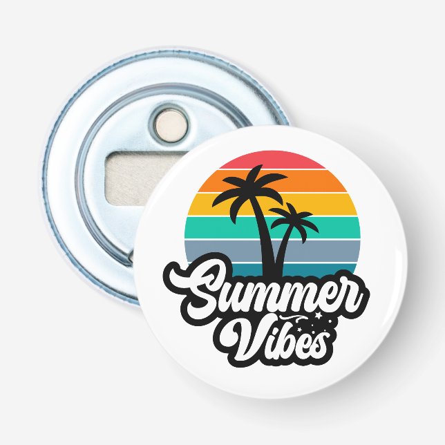 Décapsuleur Vibes d'été avec design de palmiers (Devant)