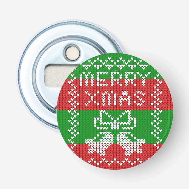 Décapsuleur Vilain pull motif sonnettes Joyeux fils Xmas (Devant)