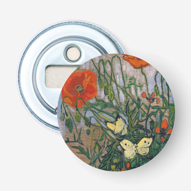Décapsuleur Vincent van Gogh - Papillons et Coquelicots (Devant)