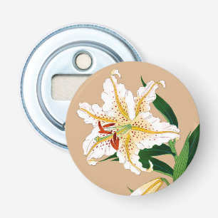 Décapsuleur Vintage Japonais Lilly. Blanc, vert et beige