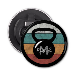 Décapsuleur Vintage kettlebell personnalisé nom monographique 