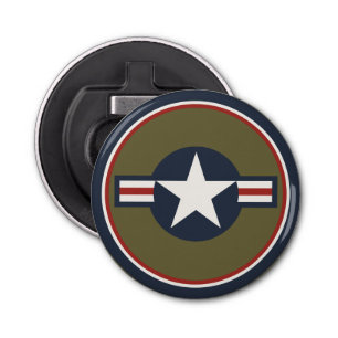 Décapsuleur Vintage rouge blanc bleu USAAF Insignia Star Bars