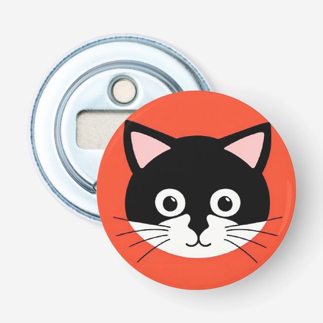Décapsuleur Visage de Chat Mignon Illustration Vibrante (Devant)