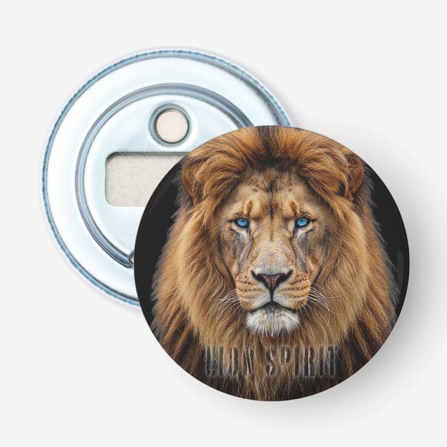 Décapsuleur Visage de lion majestueux aux yeux bleus | Faune A (Devant)