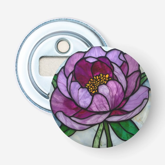 Décapsuleur Vitraux Pivoine Pourpre (Devant)