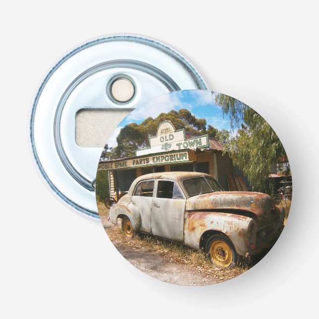 Décapsuleur Voiture Vintage Et Garage, Ouvrage De Bouteille (Devant)