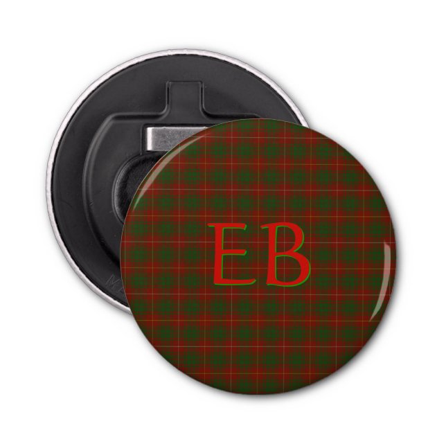 Décapsuleur Vos initiales sur Bruce Clan tartan officiel (Devant)