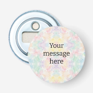 Décapsuleur Votre message ici monogramme pastel arc-en-ciel co