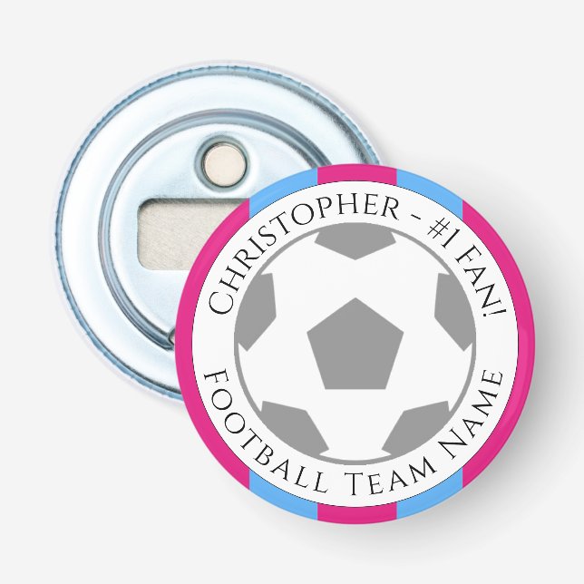 Décapsuleur Votre nom et le nom de l'équipe de football (Devant)
