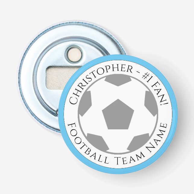 Décapsuleur Votre nom et le nom de l'équipe de football (Devant)