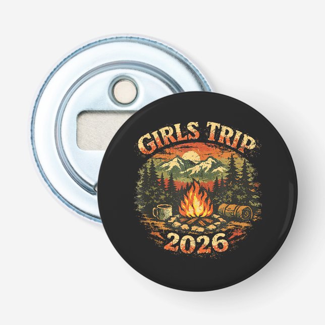 Décapsuleur Voyage de filles 2026 Aventure de camping (Devant)