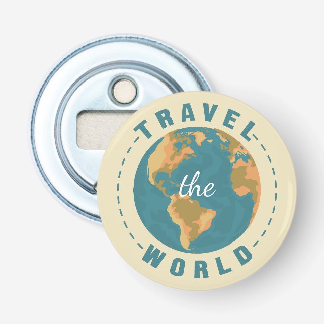 Décapsuleur Voyagez dans le monde Carte des vacances terrestre (Devant)